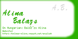 alina balazs business card